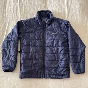Navy Blue Nano Puff Brick Quilted Insulated Jacket - Kids'